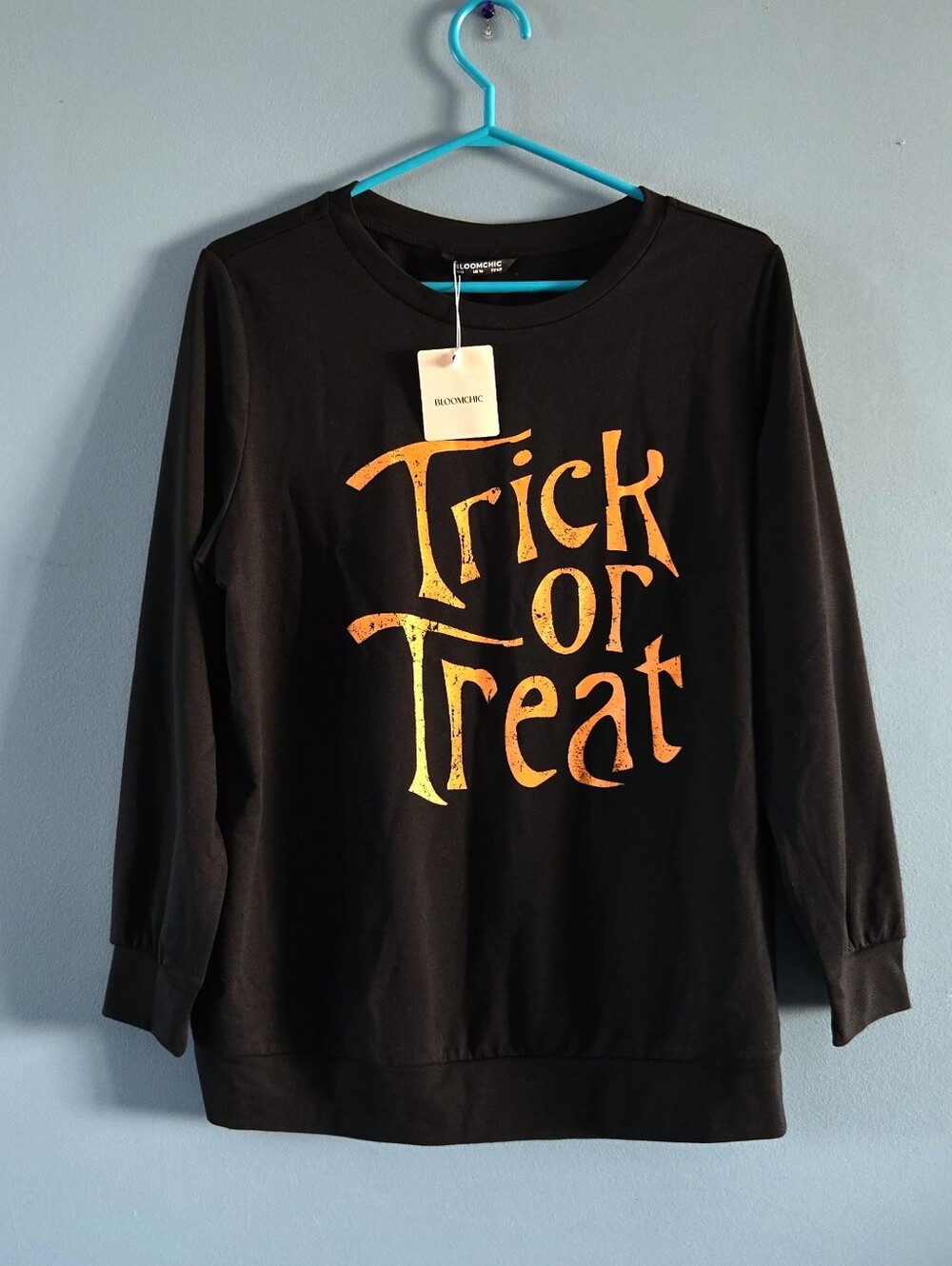NWT Black 'Trick or Treat' Long-Sleeve Top